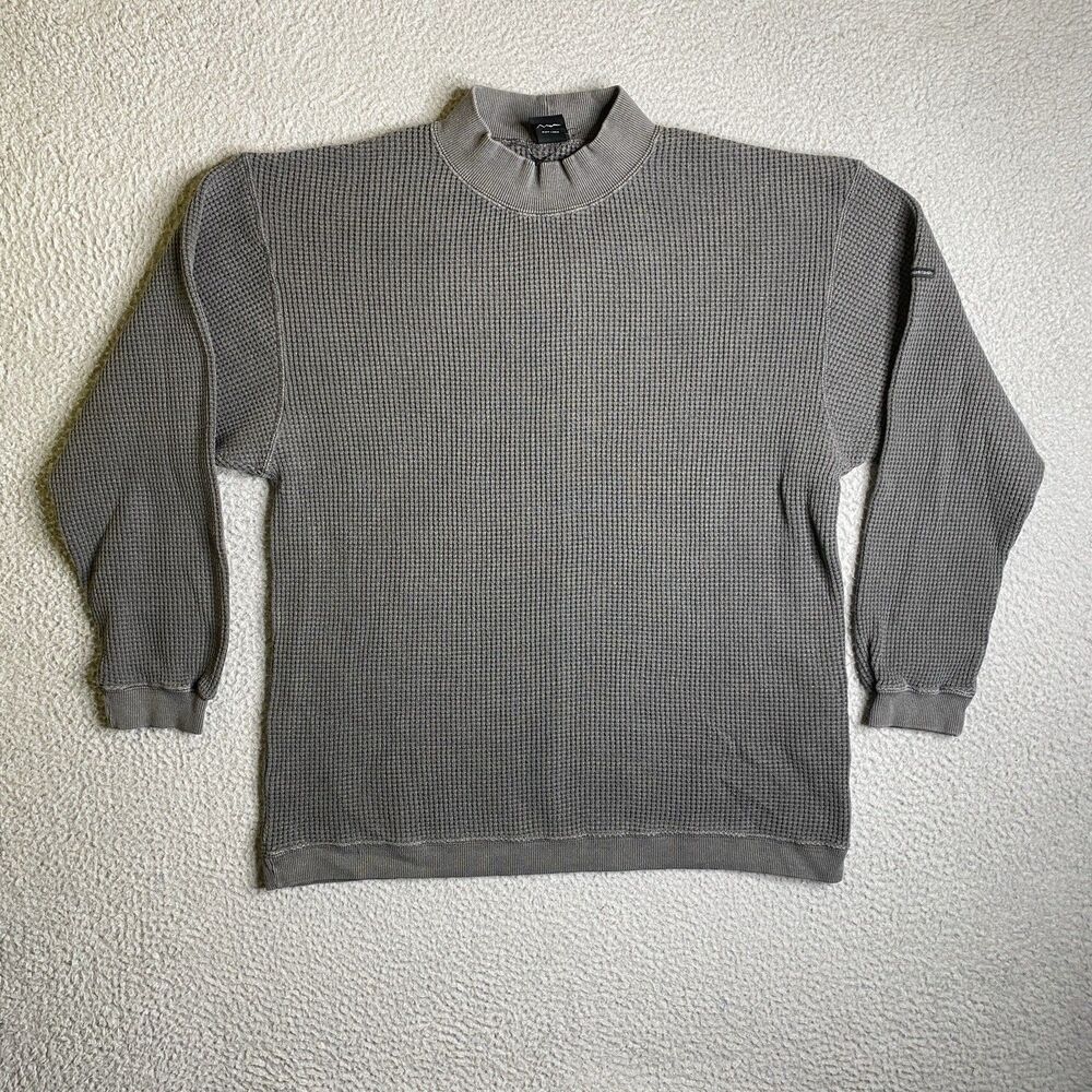 Manastash Sweatshirt Men Gray Thermal Mockneck Pullover Outdoor Casual NWOT